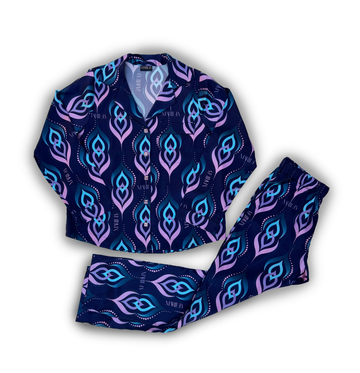 Multicolor Flame Silk Coordinated Set