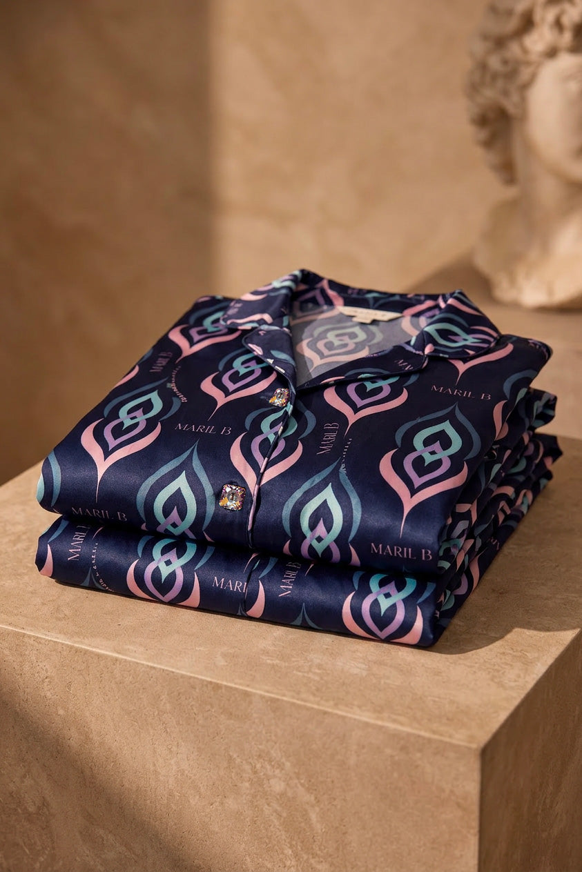 Multicolor Flame Silk loungewear set | Maril.B